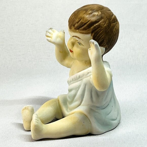 Piano Babies Vintage Figurines Kewpie Bisque Porcelain Dolls Girl Boy Lot of 2 - Picture 5 of 11